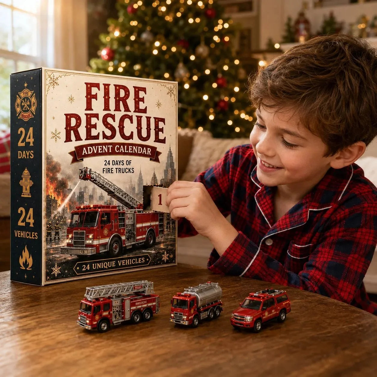 Kerst Adventskalender voor Kinderen | 24 Voertuigen