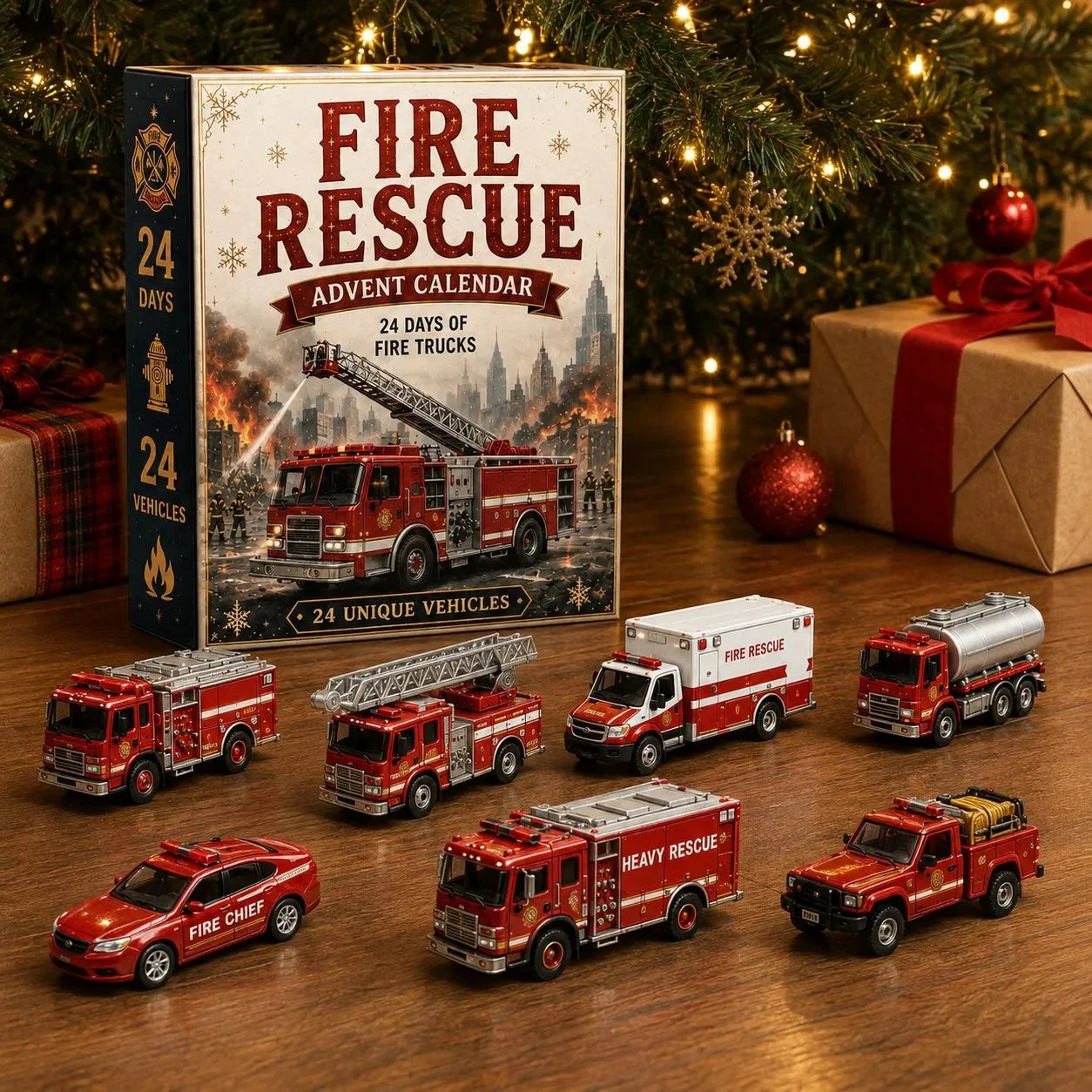 Kerst Adventskalender voor Kinderen | 24 Voertuigen